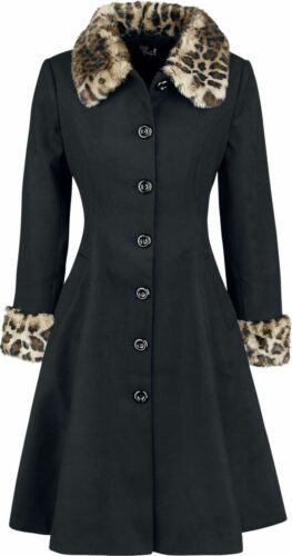 Hell Bunny Kabát Robinson Dívcí kabát černý leopard