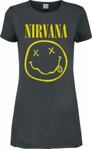 Nirvana Amplified Collection - Smiley šaty charcoal