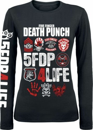 Five Finger Death Punch 4Life dívcí triko s dlouhými rukávy černá