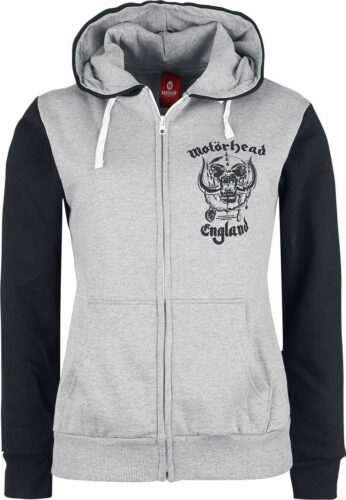 Motörhead England dívcí mikina s kapucí cerná/šedá