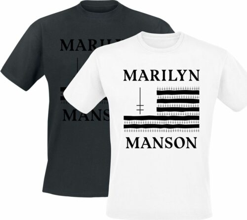 Marilyn Manson Cross and Flag - Doppelpack tricko cerná/bílá