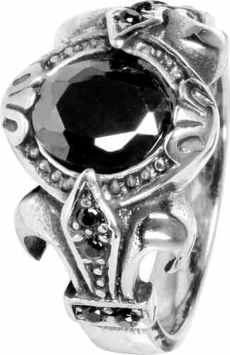 Wildcat Prsten s oválným černým kamínkem prsten standard