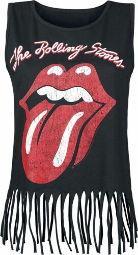 The Rolling Stones Distressed Tongue dívcí top černá