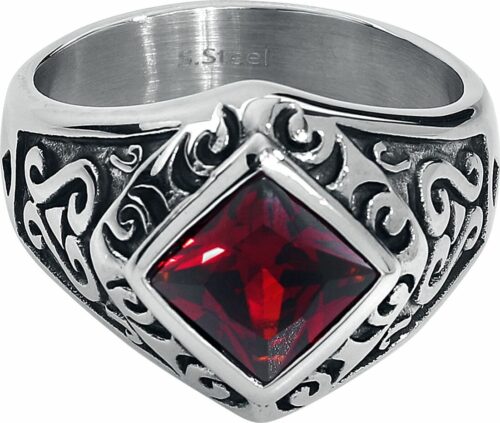 etNox hard and heavy Blood Red prsten stríbrná