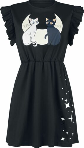 Sailor Moon Luna and Artemis - Moon Cats šaty černá
