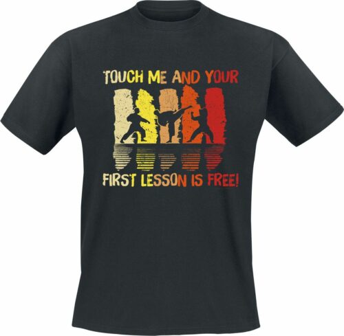 Touch Me And Your First Lesson Is Free! tricko černá