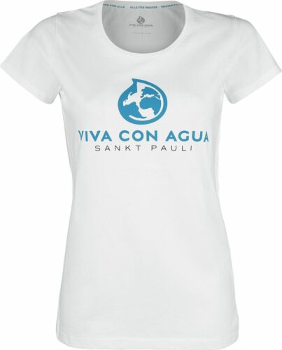 Viva Con Agua Tričko Logo dívcí tricko bílá