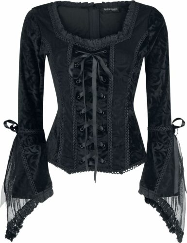 Gothicana by EMP Rosemary dívcí triko s dlouhými rukávy černá