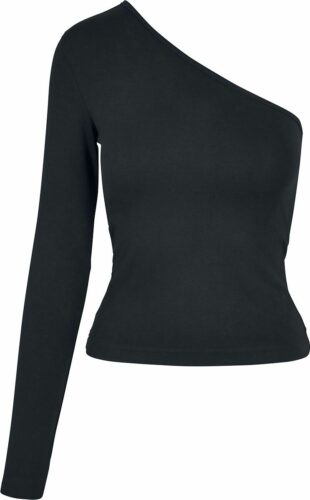 Urban Classics Dámské asymetrické tričko s dlouhými rukávy dívcí top černá
