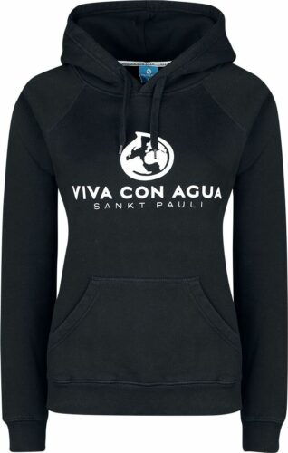 Viva Con Agua Mikina Logo dívcí mikina s kapucí černá