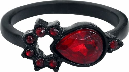 Gothicana by EMP Blood-Red Tear prsten černá