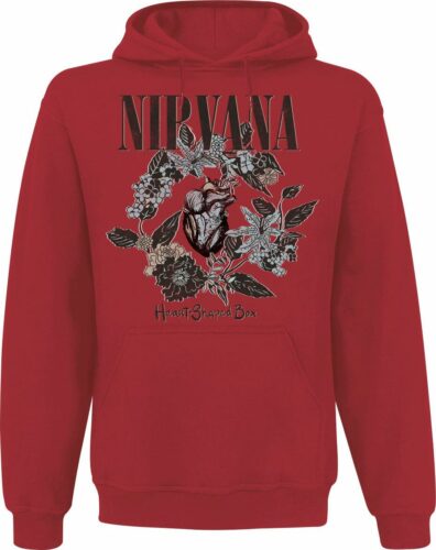 Nirvana Heart Shaped Box mikina s kapucí červená