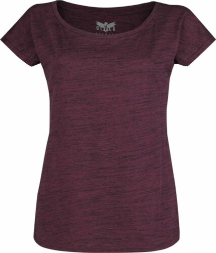 Black Premium by EMP Fialové tričko s žíhaným vzhledem dívcí tricko šeríková