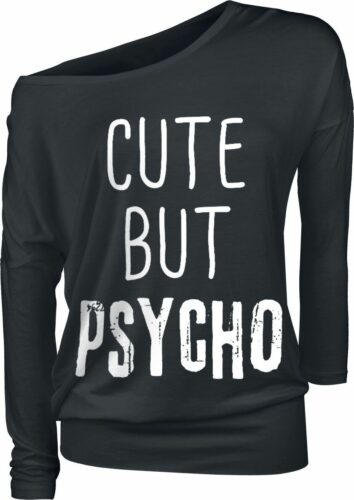Cute But Psycho dívcí triko s dlouhými rukávy černá