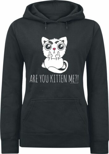Are You Kitten Me?! dívcí mikina s kapucí černá