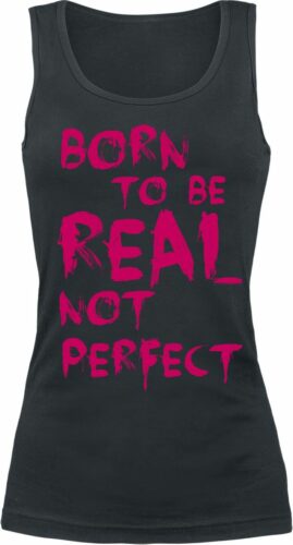 Born To Be Real Not Perfect dívcí top černá
