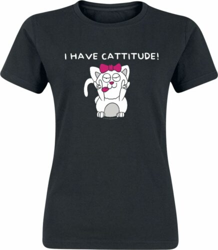 I Have Cattitude! dívcí tricko černá