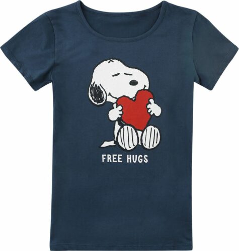 Peanuts Free Hugs detské tricko tmavě modrá