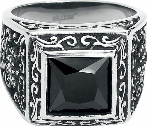 etNox hard and heavy Black Crystal prsten stríbrná