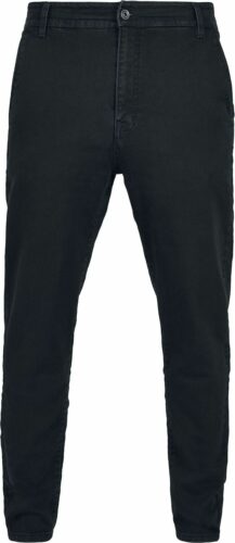 Urban Classics Knitted Chino Denim Bavlnené kalhoty černá
