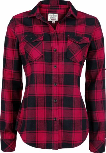 Brandit Flanelová kostkovaná košile Amy dívcí halenka cerná/cervená