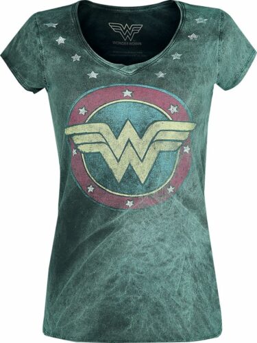 Wonder Woman Vintage Logo dívcí tricko zelená
