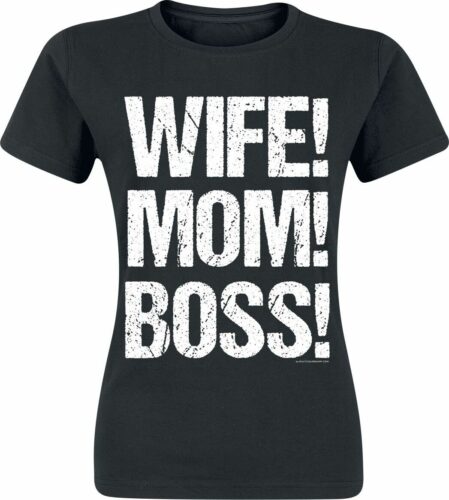 Wife! Mom! Boss! dívcí tricko černá