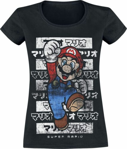 Super Mario Mario - Kanto dívcí tricko černá