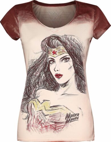 Wonder Woman Drawing dívcí tricko červená