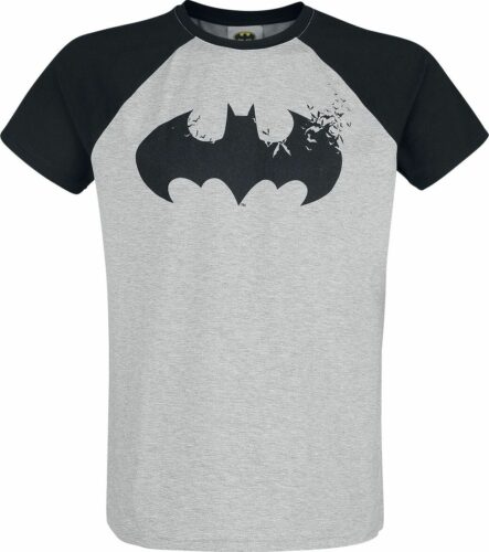 Batman Bats Logo tricko smíšená šedo-černá