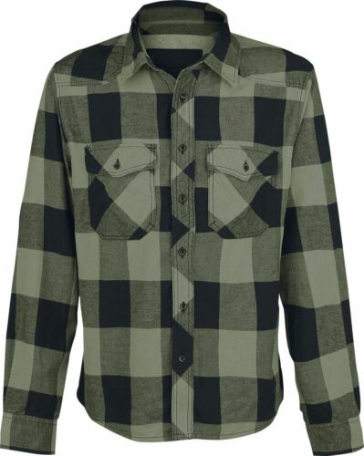 Brandit Checkshirt košile cerná/olivová