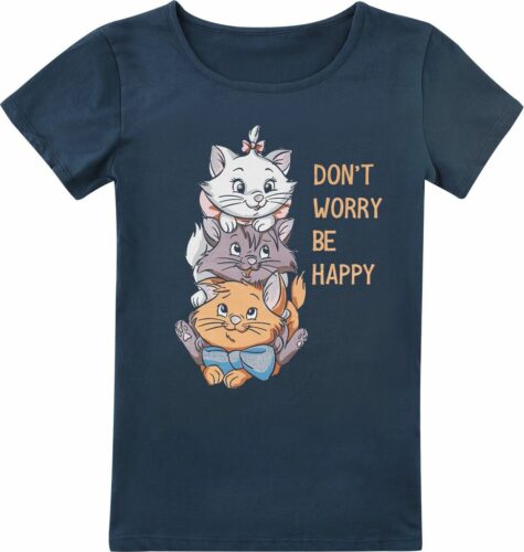 Aristocats Don't Worry Be Happy detské tricko modrá