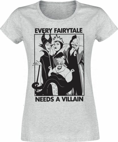Disney Villains Every Fairytale Needs A Villain dívcí tricko šedý vres