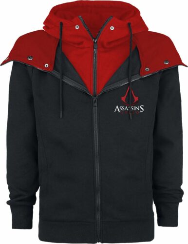 Assassin's Creed Emblem mikina s kapucí na zip cerná/cervená