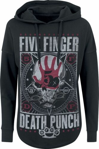 Five Finger Death Punch Star Skull dívcí mikina s kapucí černá/použitý vzhled