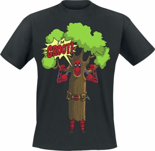 Deadpool I Am Groot tricko černá