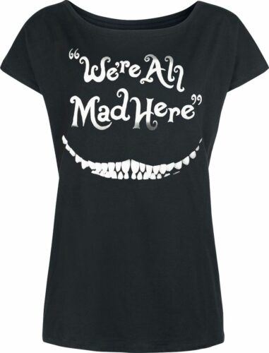 Alice in Wonderland Grinsekatze - We're All Mad Here dívcí tricko černá