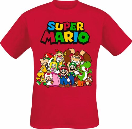 Super Mario Group Shot tricko červená