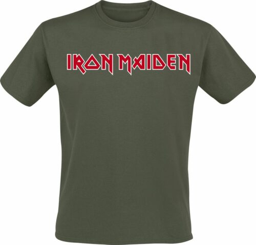 Iron Maiden Logo tricko khaki