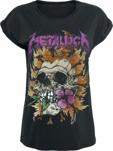 Metallica Flower Skull dívcí tricko černá