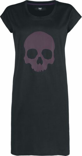 Black Premium by EMP Noční košile s potiskem s lebkami dívcí pyžamo košilka černá