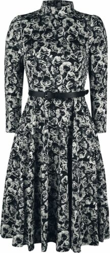 H&R London Šaty Chevron Roses šaty černá