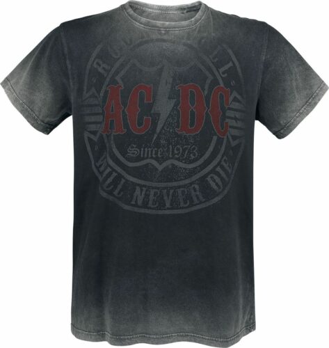 AC/DC Rock & Roll - Will Never Die tricko tmavě šedá
