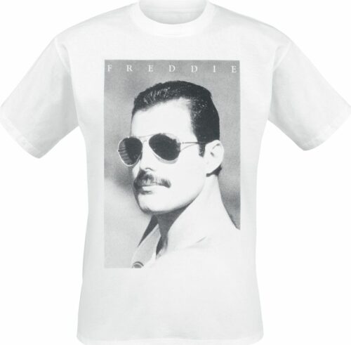 Queen Freddie Mercury - Sunglasses tricko bílá