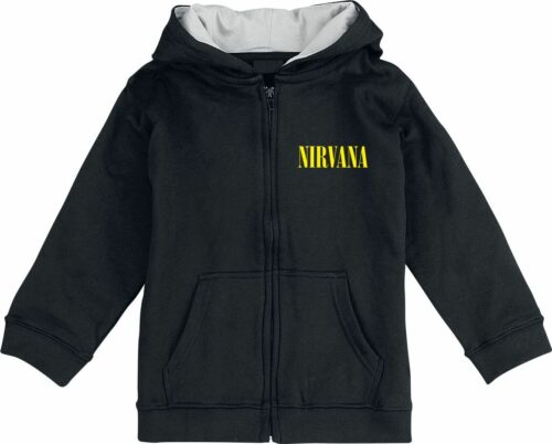 Nirvana Smiley detská mikina s kapucí na zip černá
