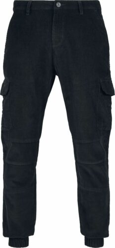 Urban Classics Manšestrové kapsáčové kalhoty Cargo kalhoty černá