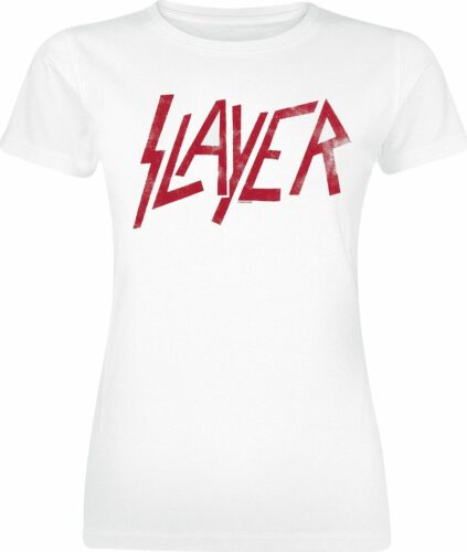 Slayer Distressed Logo dívcí tricko bílá