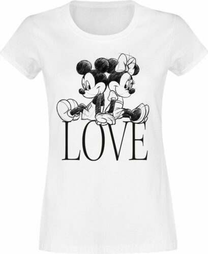 Mickey & Minnie Mouse Love dívcí tricko bílá