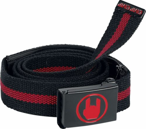 EMP Červeno-černý pásek s vnitřní kapsou Opasky černá