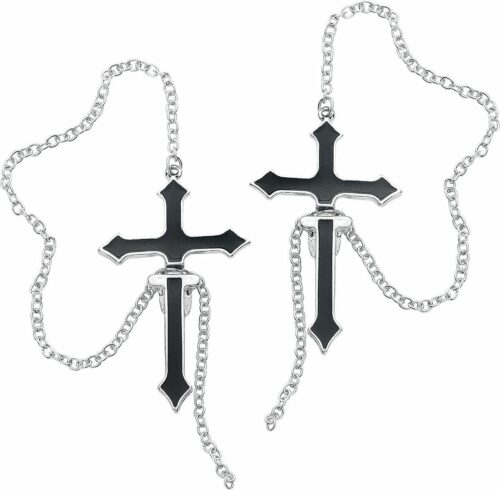 Mysterium® Náušnice Gothic Cross sada náušnic cerná/stríbrná